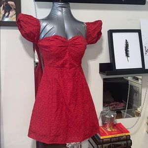 Red Crochet Dress